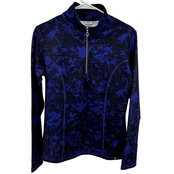 Nils Robin 1/4 Zip T-Neck Base Layer 50SPF Slim Fit Indigo Winter Winds M NWT - Picture 1 of 7